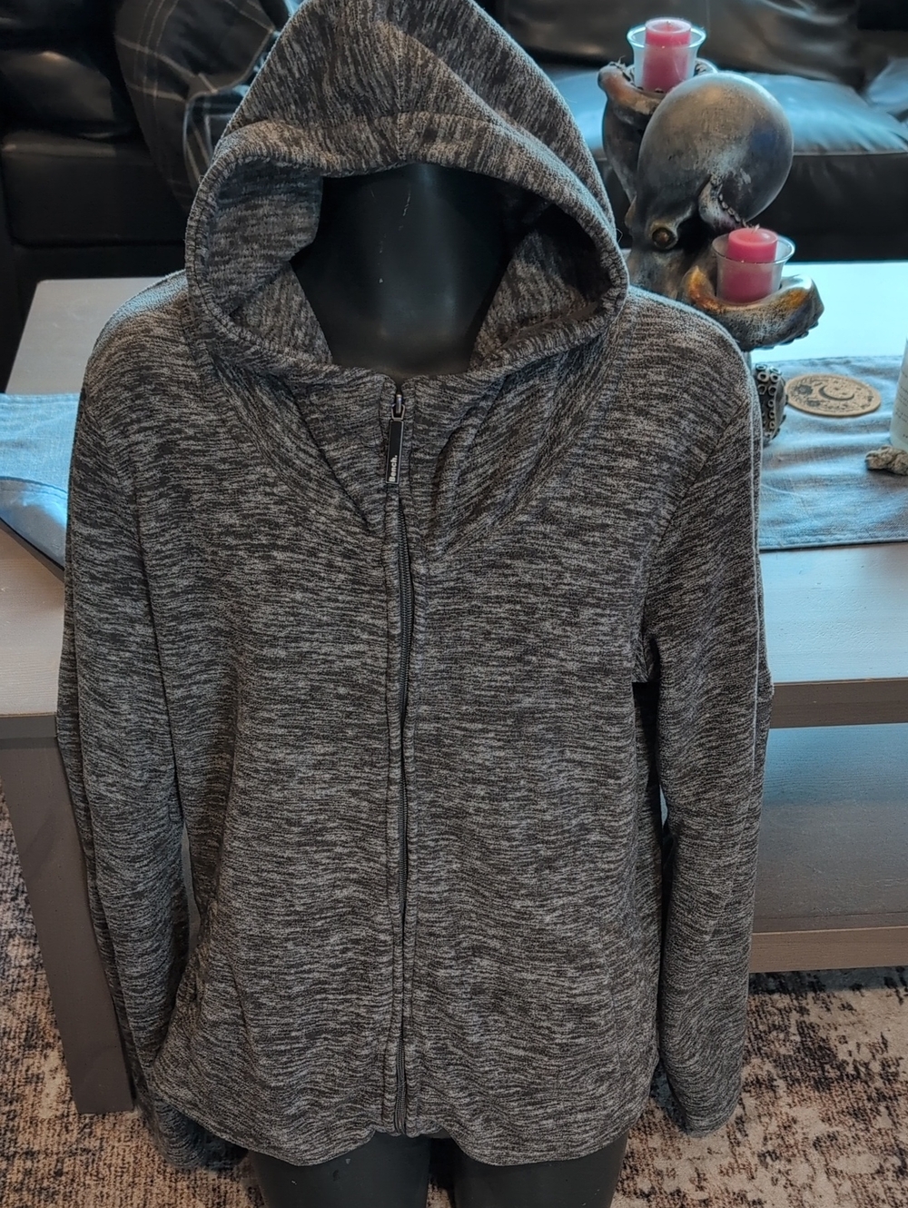 Bench Heathered Gray Hooded Zip-Up Utility Jacket